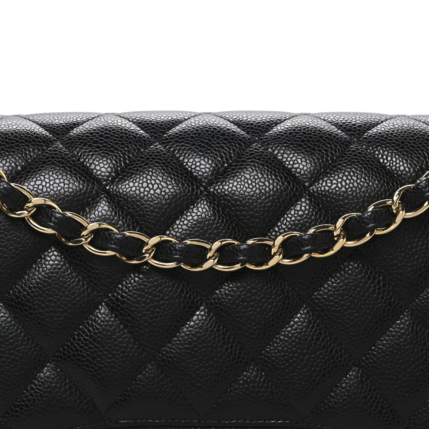 Caviar Quilted Jumbo Double Flap Black