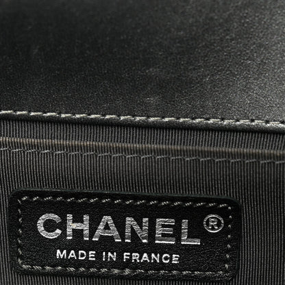 Tweed Metallic Lambskin Medium Boy Flap Silver