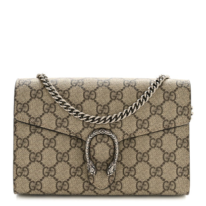 GG Supreme Monogram Mini Dionysus Chain Wallet Beige Taupe