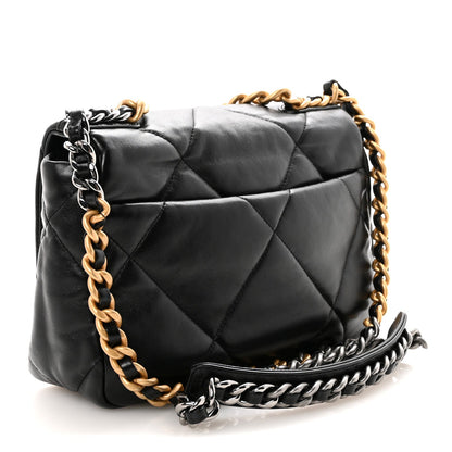 Lambskin Quilted Medium Chanel 19 Flap Black