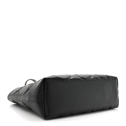 Calfskin GG Matelasse Medium Ophidia Shopping Tote Black