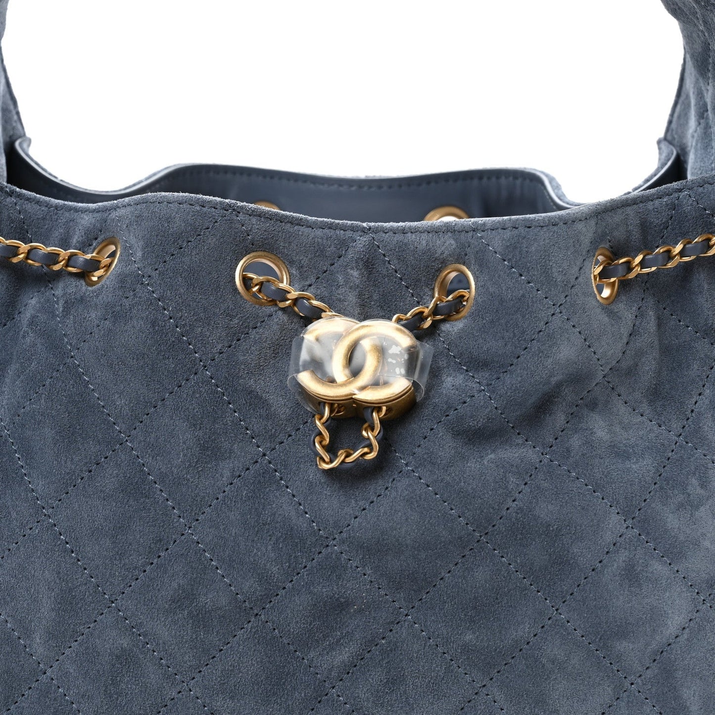 Suede Quilted Small Chanel 25 Handbag Blue