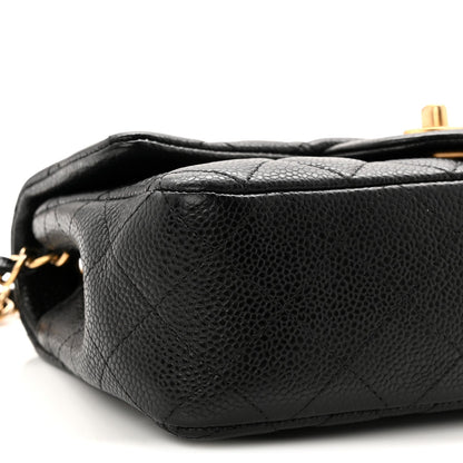 Caviar Quilted Mini Rectangular Flap Black