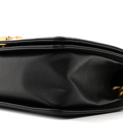 Caviar Quilted Medium Boy Flap Black
