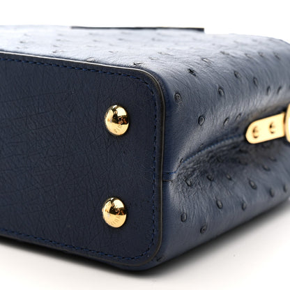 Ostrich Capucines Mini Indigo