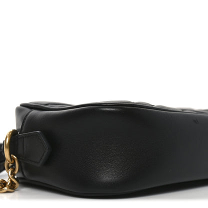 Calfskin Matelasse Mini GG Marmont Chain Shoulder Bag Black
