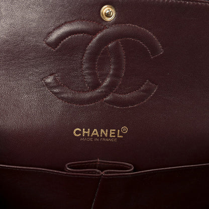 Lambskin Quilted Medium Double Flap Black