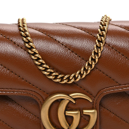 Azalea Calfskin Matelasse Diagonal Super Mini GG Marmont Shoulder Bag Cuir
