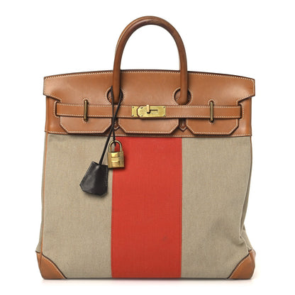 Toile Natural Barenia Flag HAC Birkin 40 Fauve Paprika