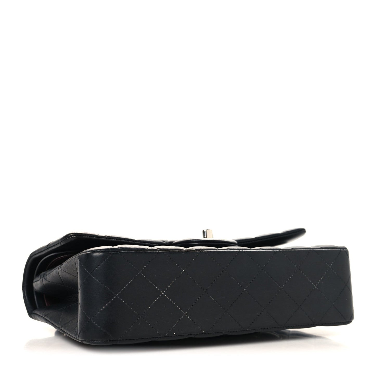 Lambskin Quilted Medium Double Flap Black