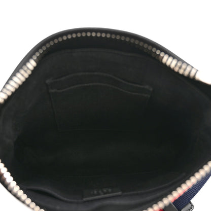 GG Supreme Monogram Web Small Flat Messenger Bag Black Grey