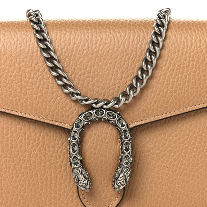 Dollar Calfskin Crystal Mini Dionysus Chain Wallet Natural Tan Black Diamond