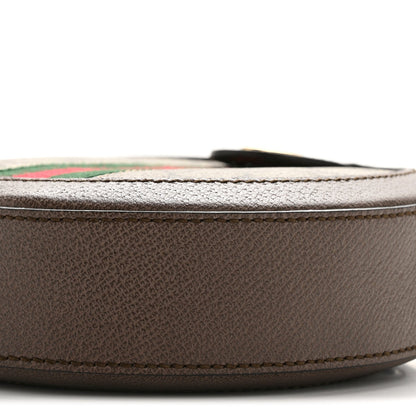 GG Supreme Monogram Web Mini Ophidia Round Shoulder Bag Brown