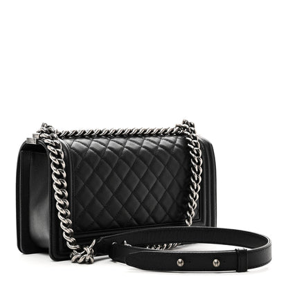 Caviar Quilted Medium Boy Flap Black