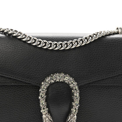 Pebbled Calfskin Small Dionysus Shoulder Bag Black