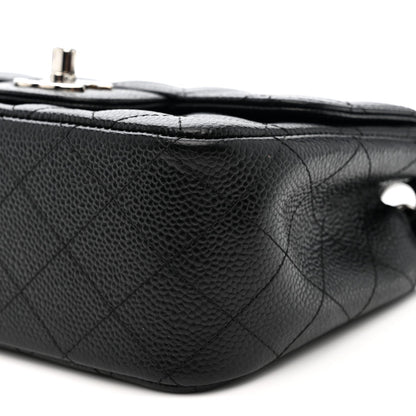 Caviar Quilted Mini Square Flap Black