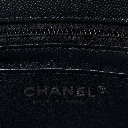 Caviar Quilted Mini Rectangular Flap Navy