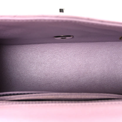 Lambskin Quilted Mini Square Flap Purple