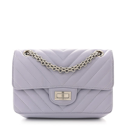 Aged Calfskin Chevron Quilted 2.55 Reissue Mini Flap Light Purple