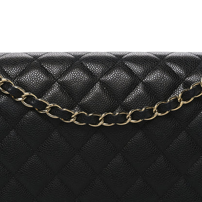 Caviar Quilted Maxi Double Flap Black