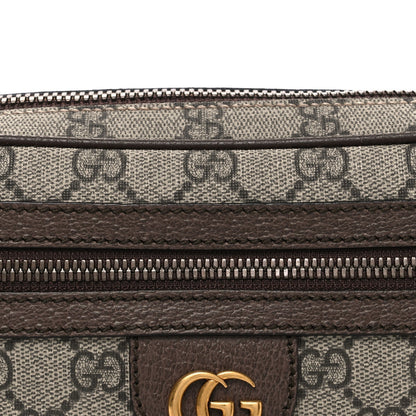 Soft GG Supreme Monogram Medium Ophidia Belt Bag Dark Brown