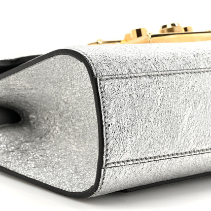 Galassia Small Padlock Shoulder Bag Argento