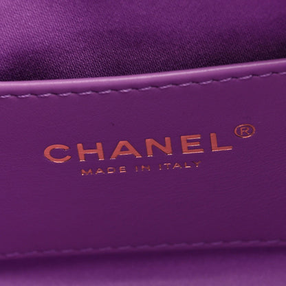 Suede Quilted Mini Chanel 25 Handbag Purple