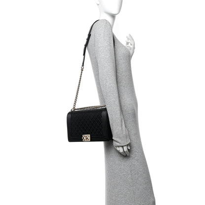 Lambskin Quilted New Medium Boy Flap Black