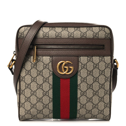 GG Supreme Monogram Web Small Ophidia Messenger Bag Brown
