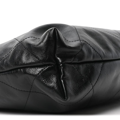 Shiny Calfskin Quilted Small Chanel 22 Black