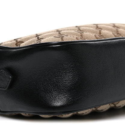 Monogram Matelasse Diagonal Small GG Marmont Chain Shoulder Bag Beige Black
