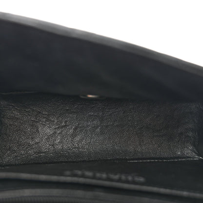Lambskin Quilted Mini Square Flap Black
