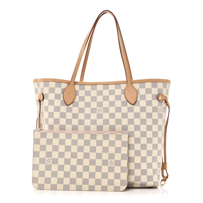 Damier Azur Neo Neverfull MM Rose Ballerine