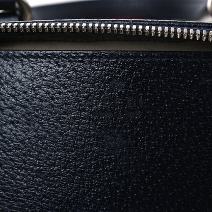 GG Supreme Monogram Textured Dollar Calfskin Web Small Ophidia Tote Bag Beige Blue
