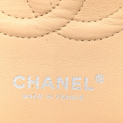 Caviar Quilted Medium Double Flap Beige Clair
