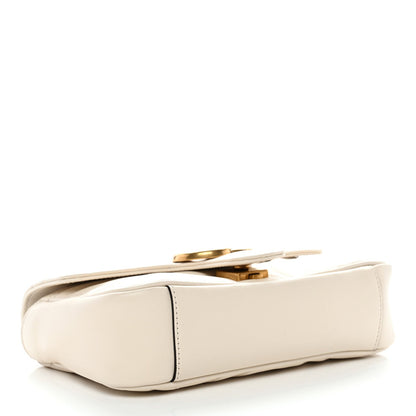Calfskin Matelasse Mini GG Marmont Shoulder Bag White