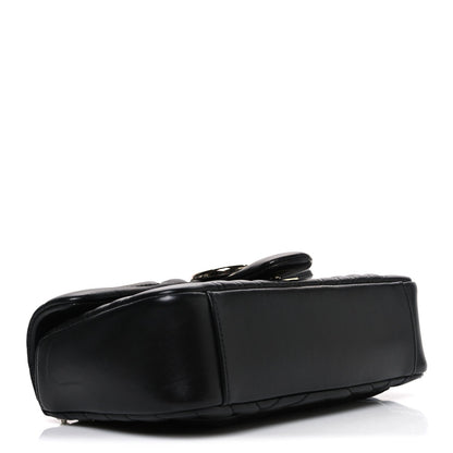 Lambskin Matelasse Medium GG Marmont Shoulder Bag Black