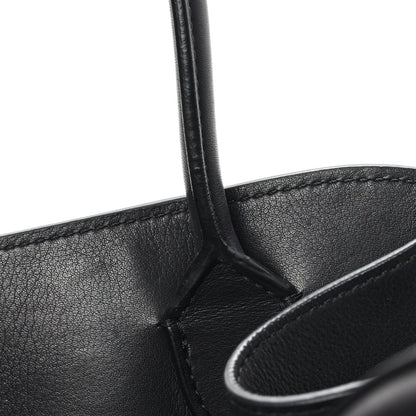 Polished Saddle Calfskin Soft Margaux 12 Black