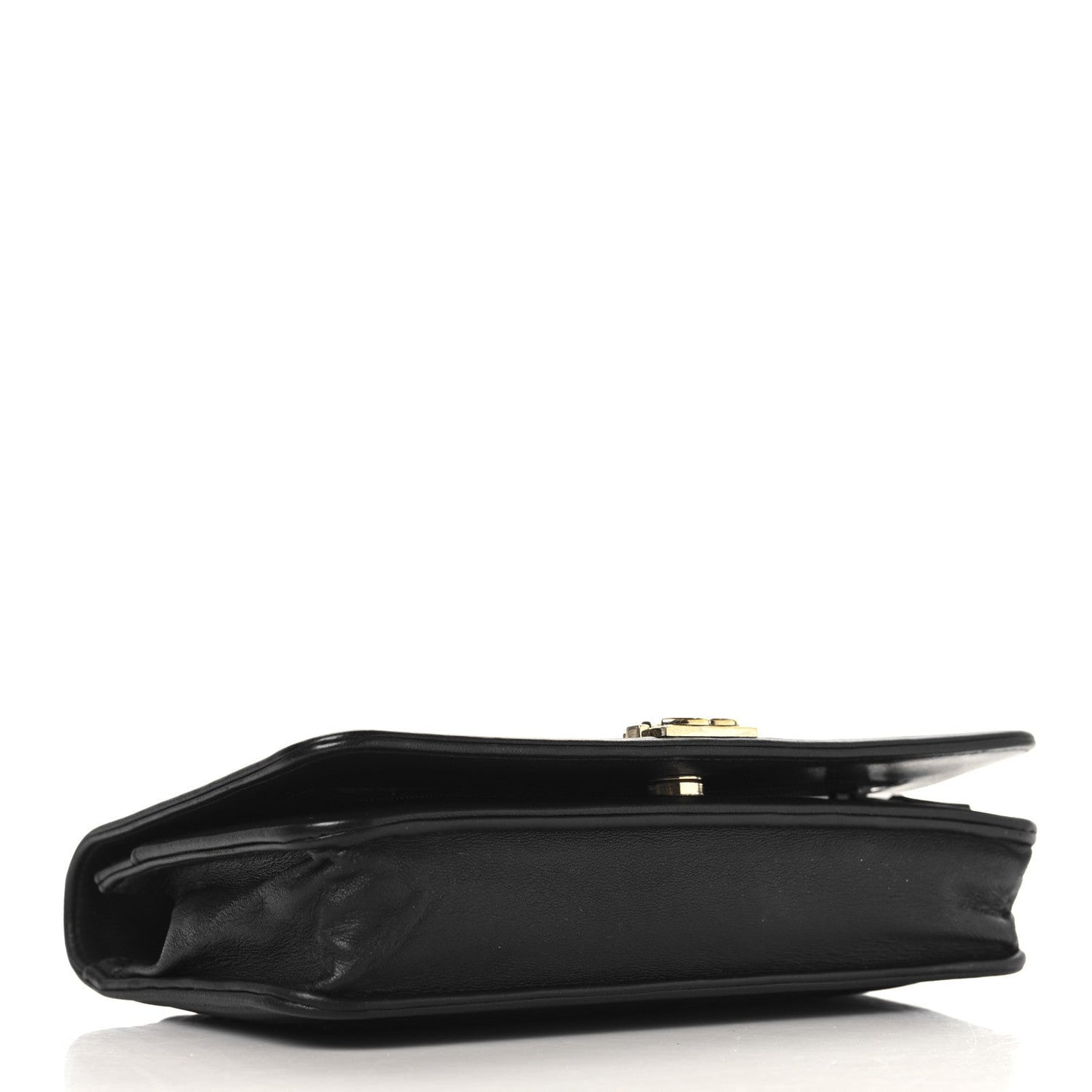 Lambskin Chevron Boy Wallet On Chain WOC Black
