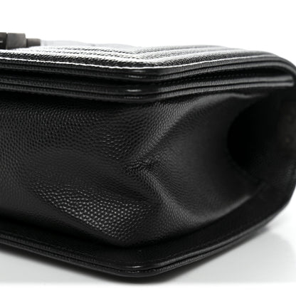Caviar Quilted Small Boy Flap Black