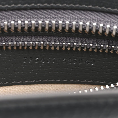GG Supreme Monogram Textured Dollar Calfskin Web Small Ophidia Shoulder Bag  Grey Black Graphite Grey