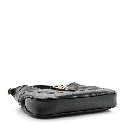 X BALENCIAGA BB Monogram Calfskin Web Mini Jackie 1961 Hobo Black