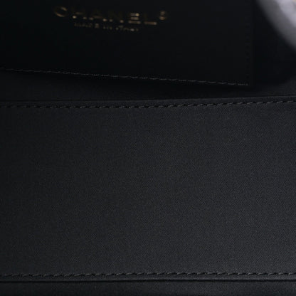 Washed Denim Quilted Mini Chanel 25 Handbag Black