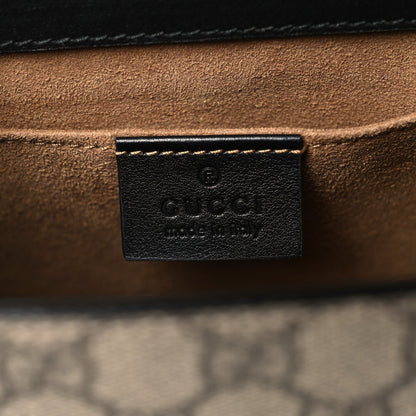 GG Supreme Monogram Calfskin Small Padlock Shoulder Bag Beige Black Cuir