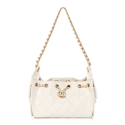 Caviar Quilted Mini Chanel 25 Handbag White