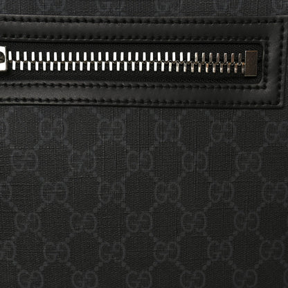 GG Supreme Monogram Web Small Flat Messenger Bag Black Grey
