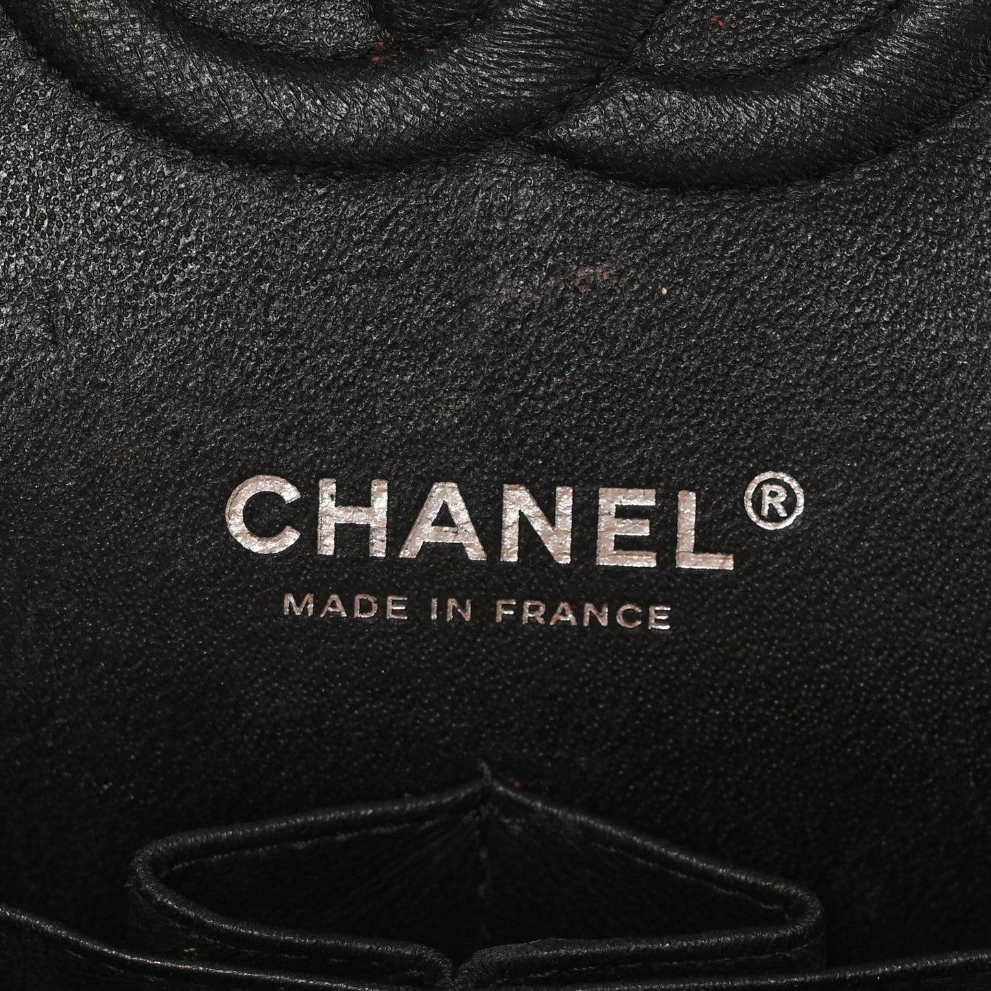 Shiny Crumpled Calfskin Quilted Medium Double Flap So Black