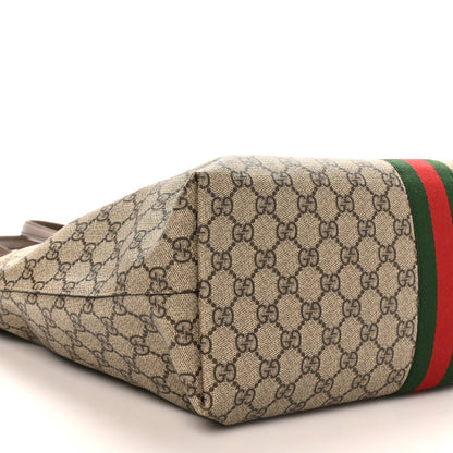 GG Supreme Monogram Medium Ophidia Shopping Tote Brown