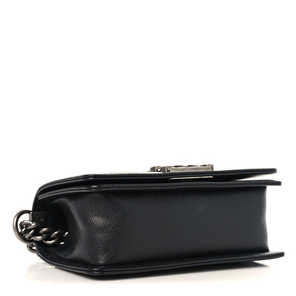Caviar Quilted Small Boy Flap Black