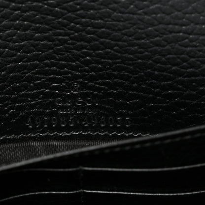 Calfskin Mini GG Marmont Chain Wallet Black